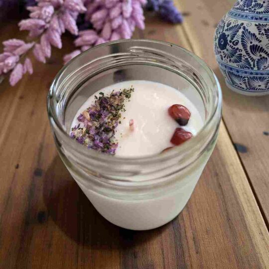 Vela Frasco Krystal con Tapa "LAVANDA INTENSA".