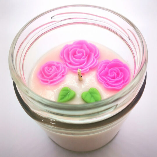 Vela Frasco Krystal con Tapa JARDÍN DE ROSAS